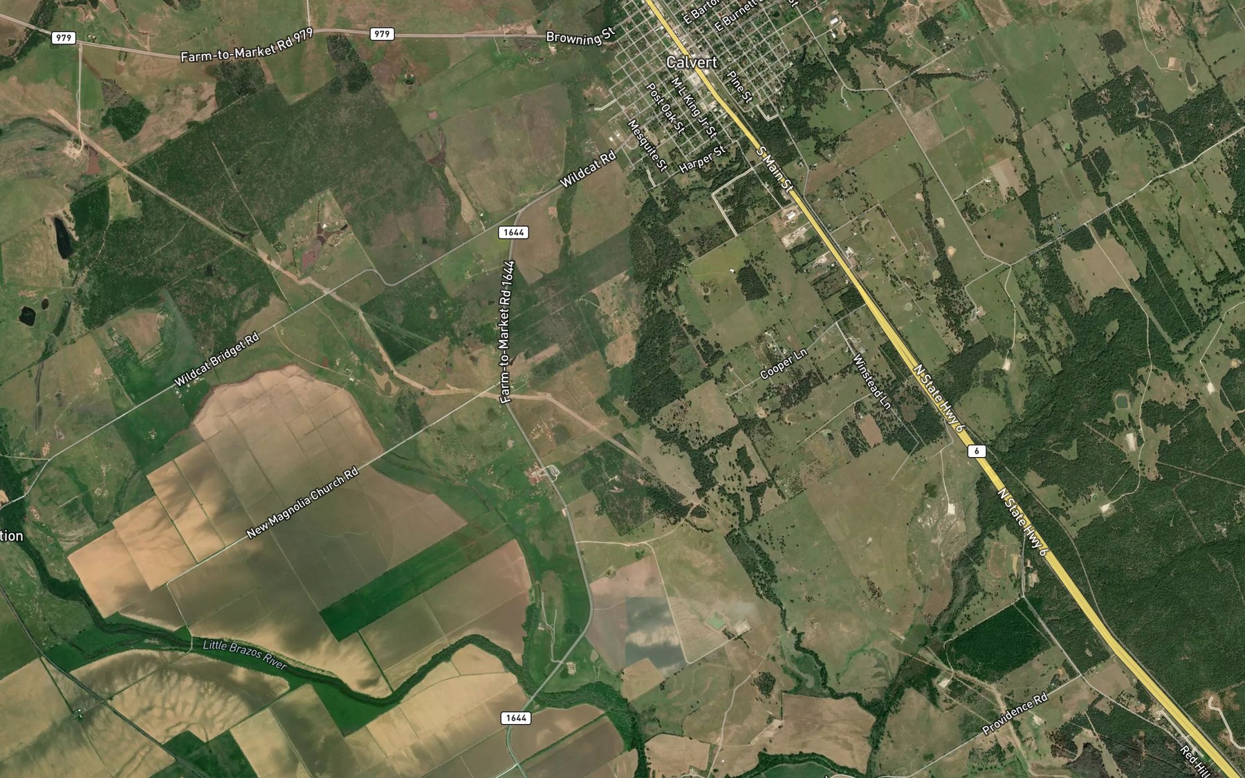 Satellite map of the Tidwell Creek
