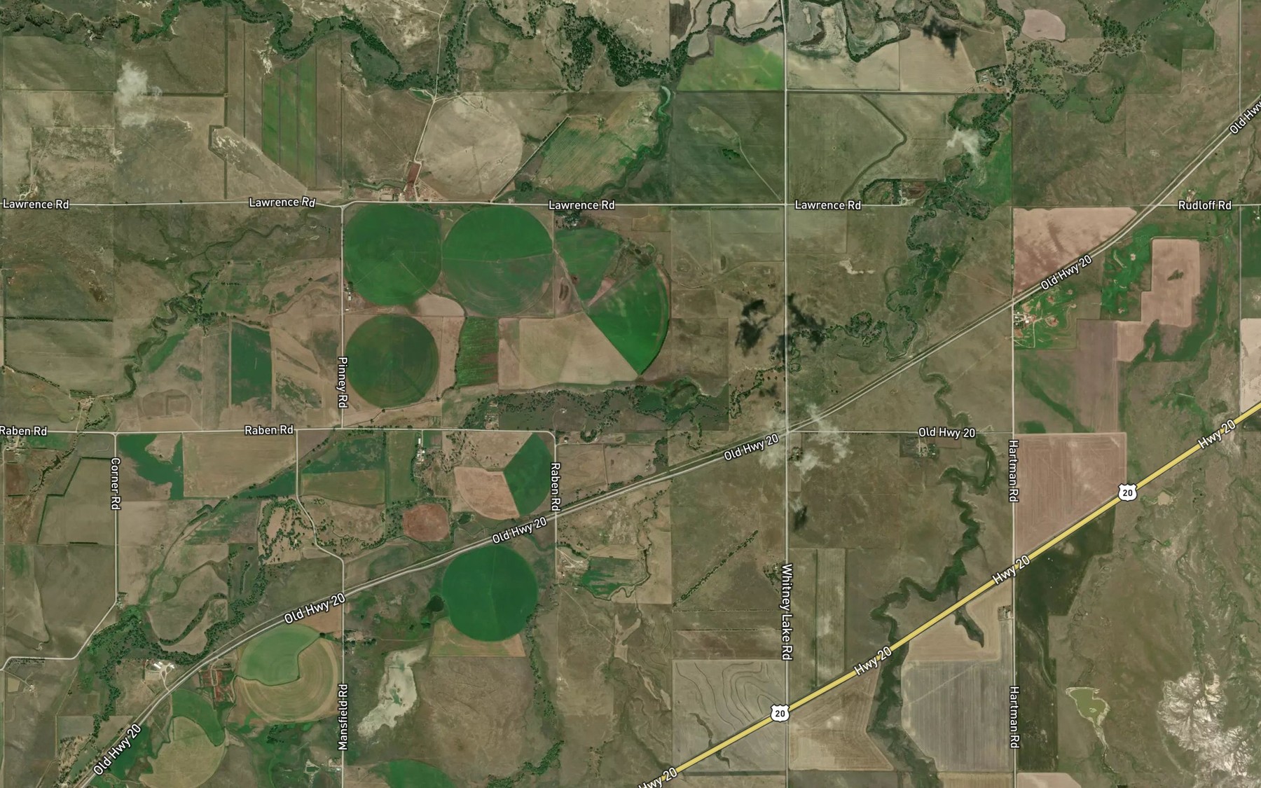 Satellite map of the Hooker Creek