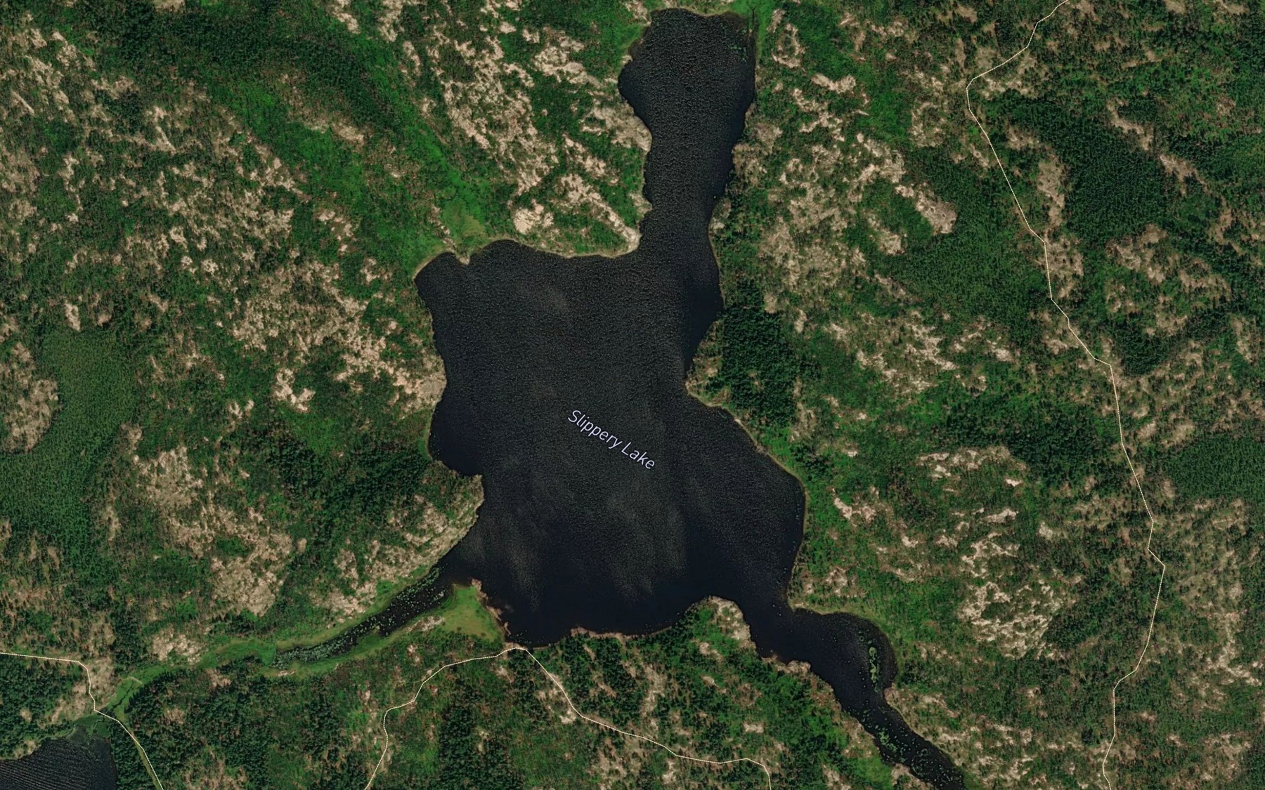 Satellite map of the Slippery Lake