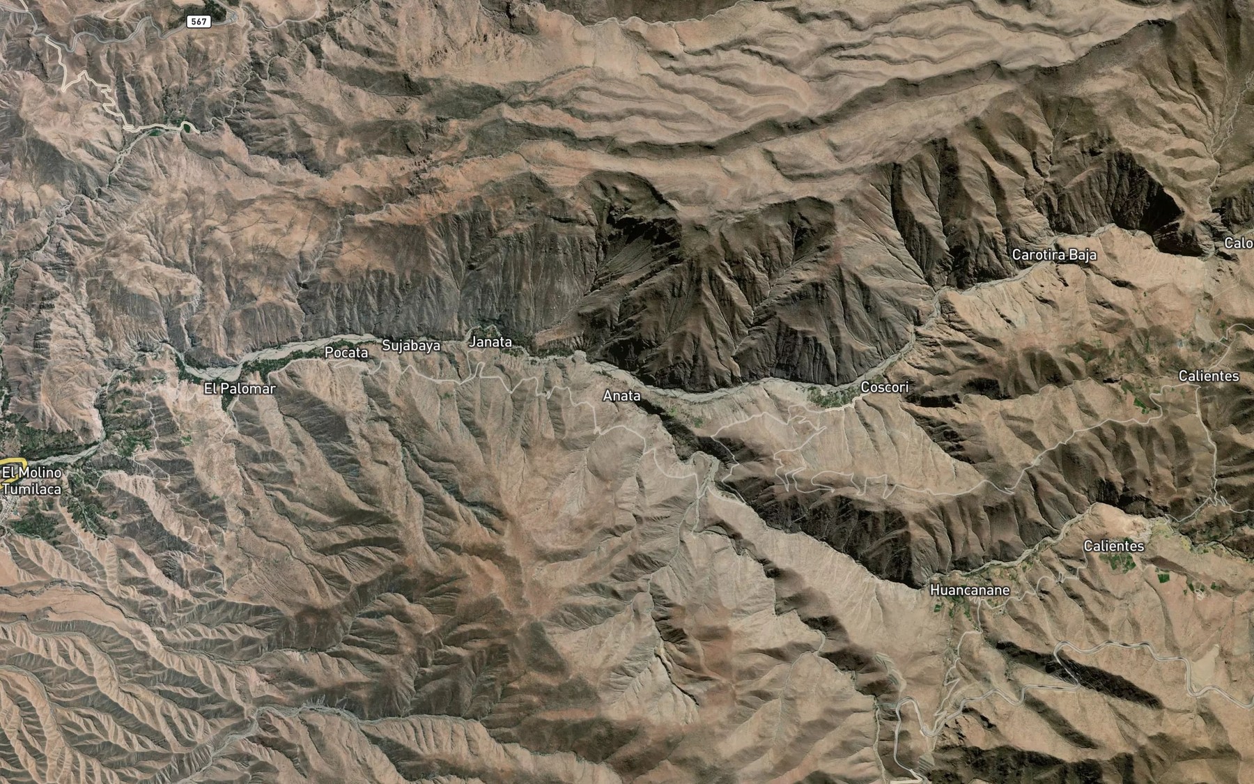 Satellite map of the Rio Huacanane
