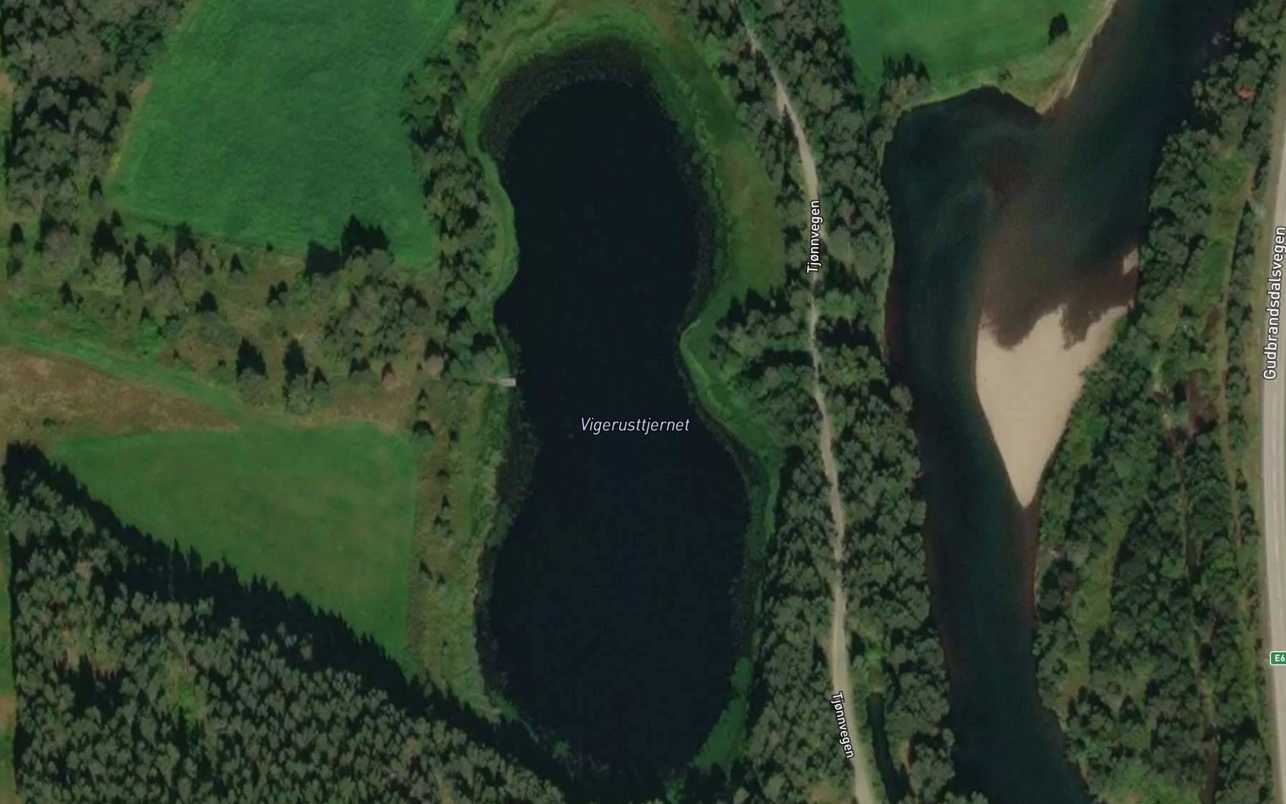 Satellite map of the Vigerusttjernet