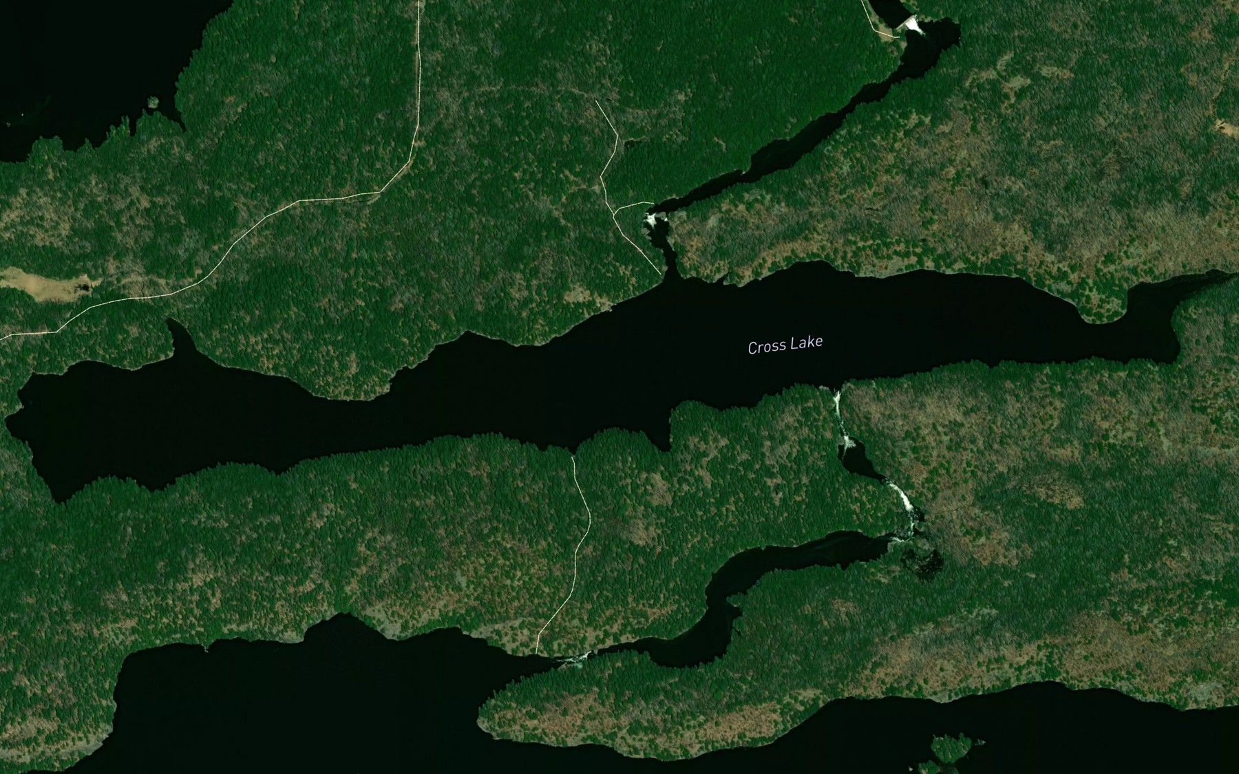 Satellite map of the Cross Lake