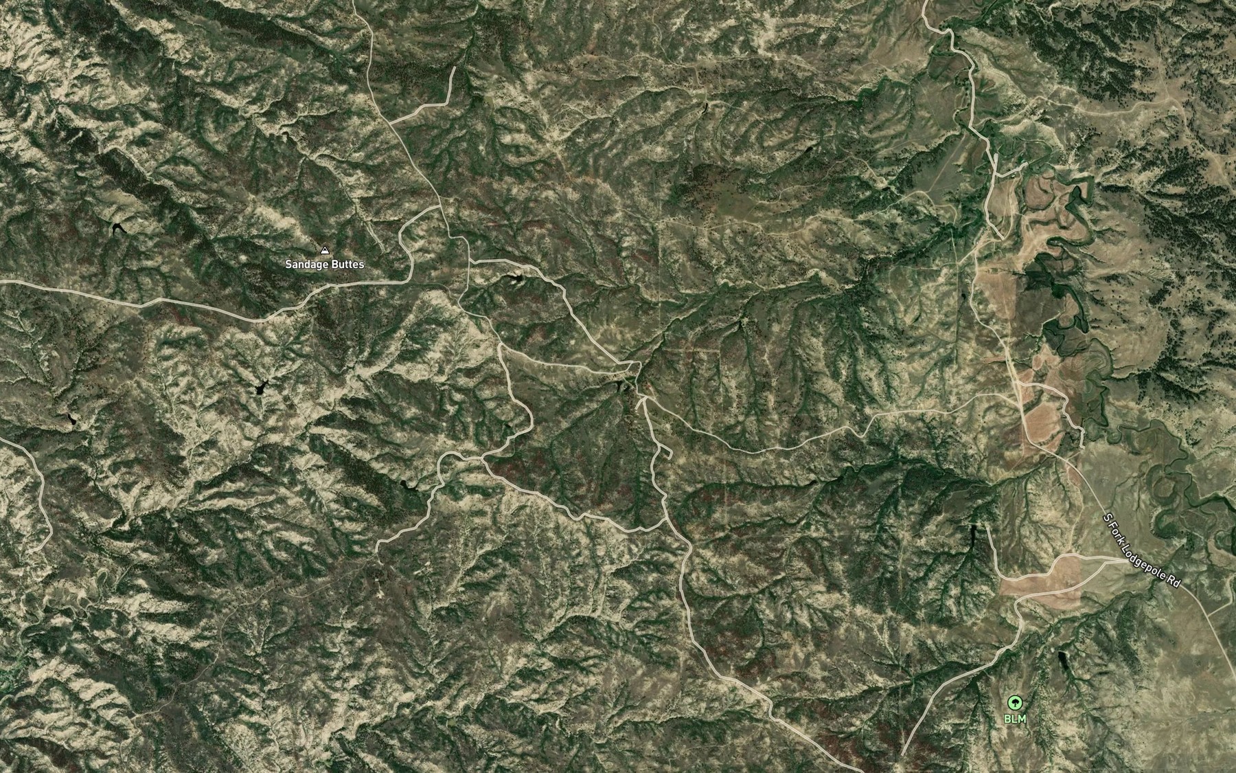 Satellite map of the Ezekial Reservoir