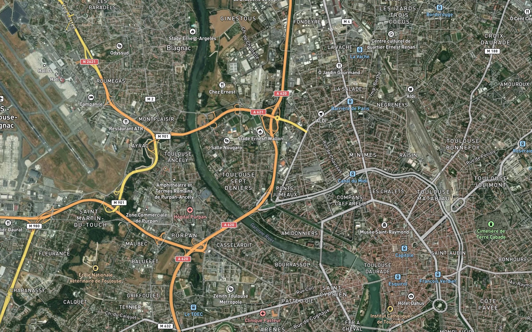 Satellite map of the Canal de Brienne