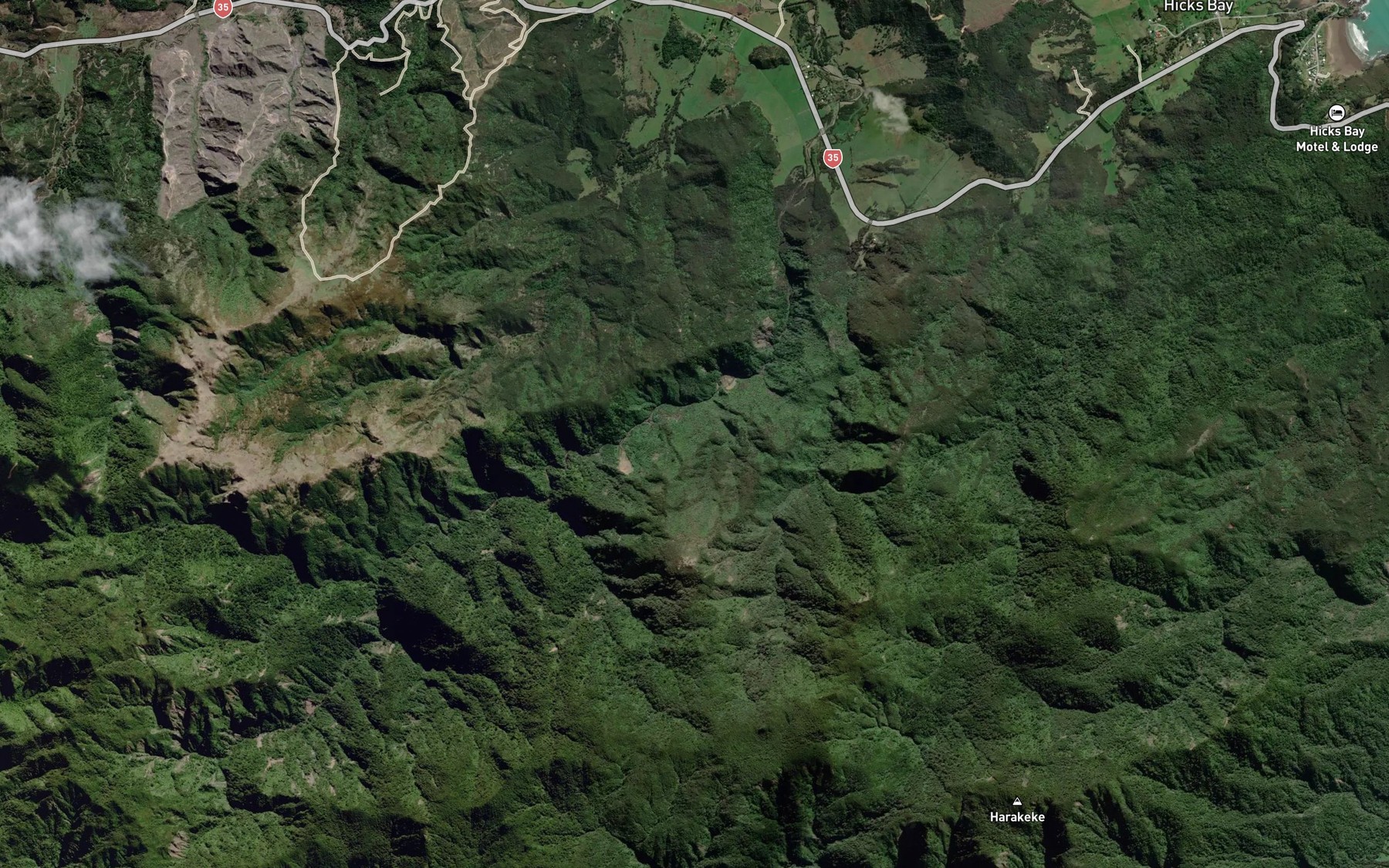 Satellite map of the Waimate Stream