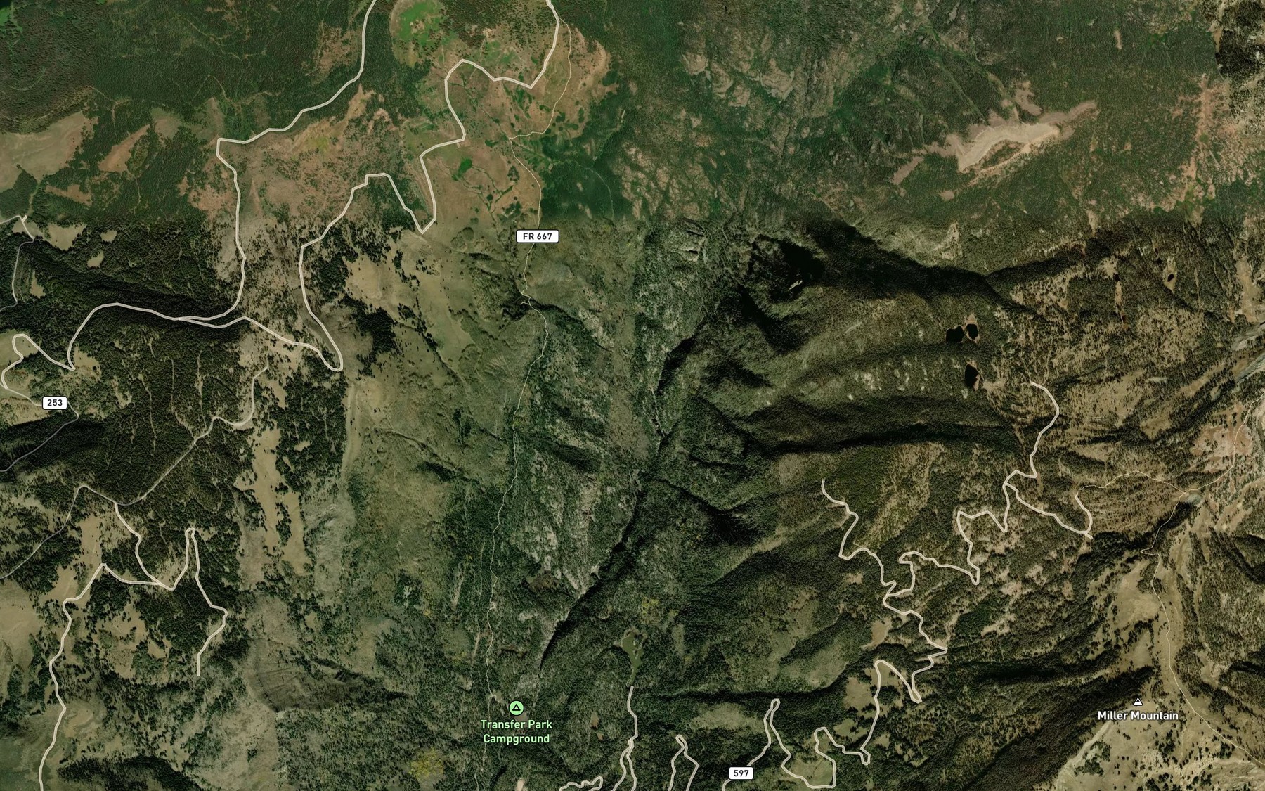 Satellite map of the North Burnt Timber Creek