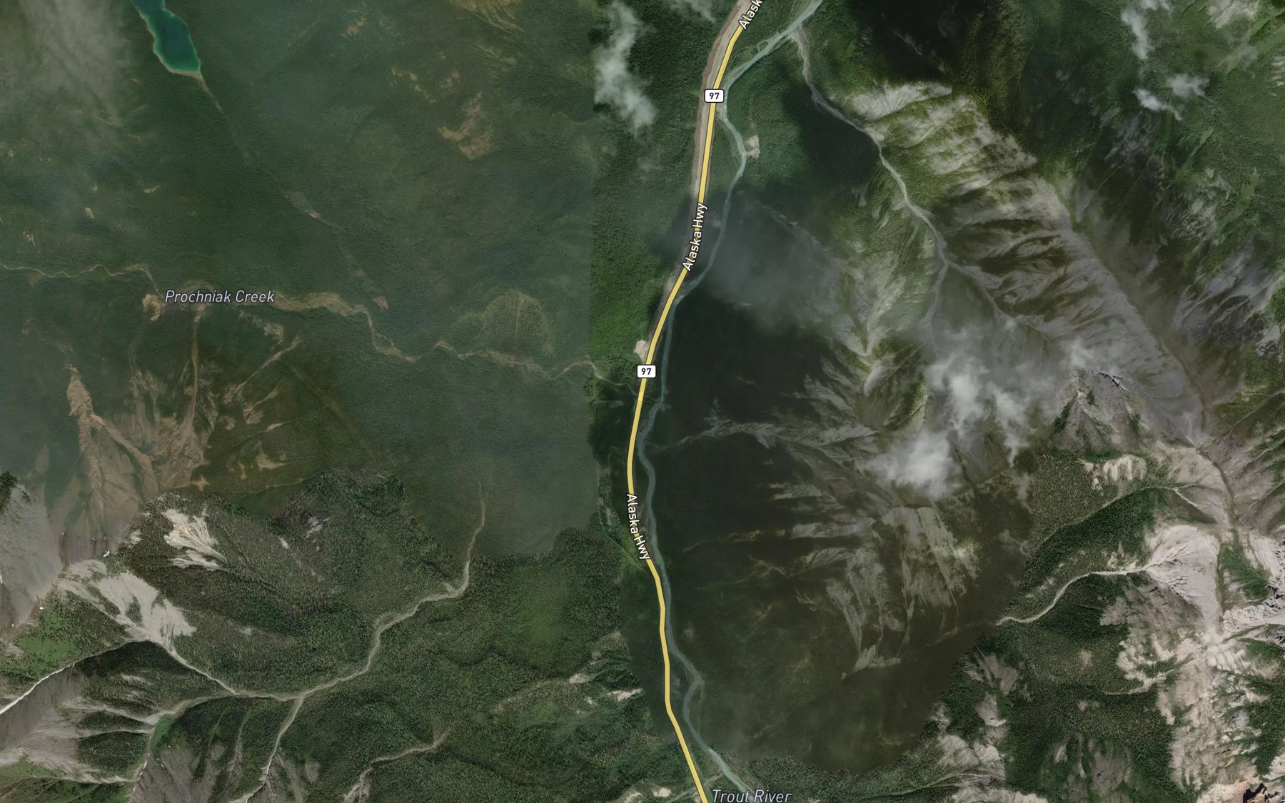 Satellite map of the Prochniak Creek