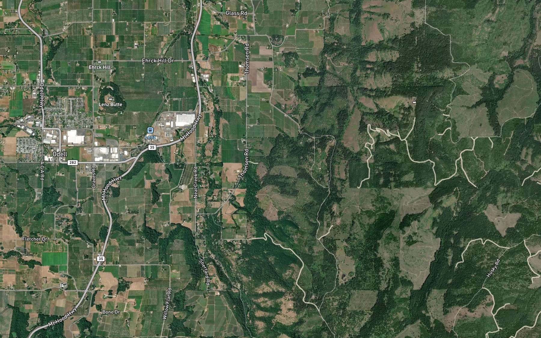 Satellite map of the Neal Creek Lateral