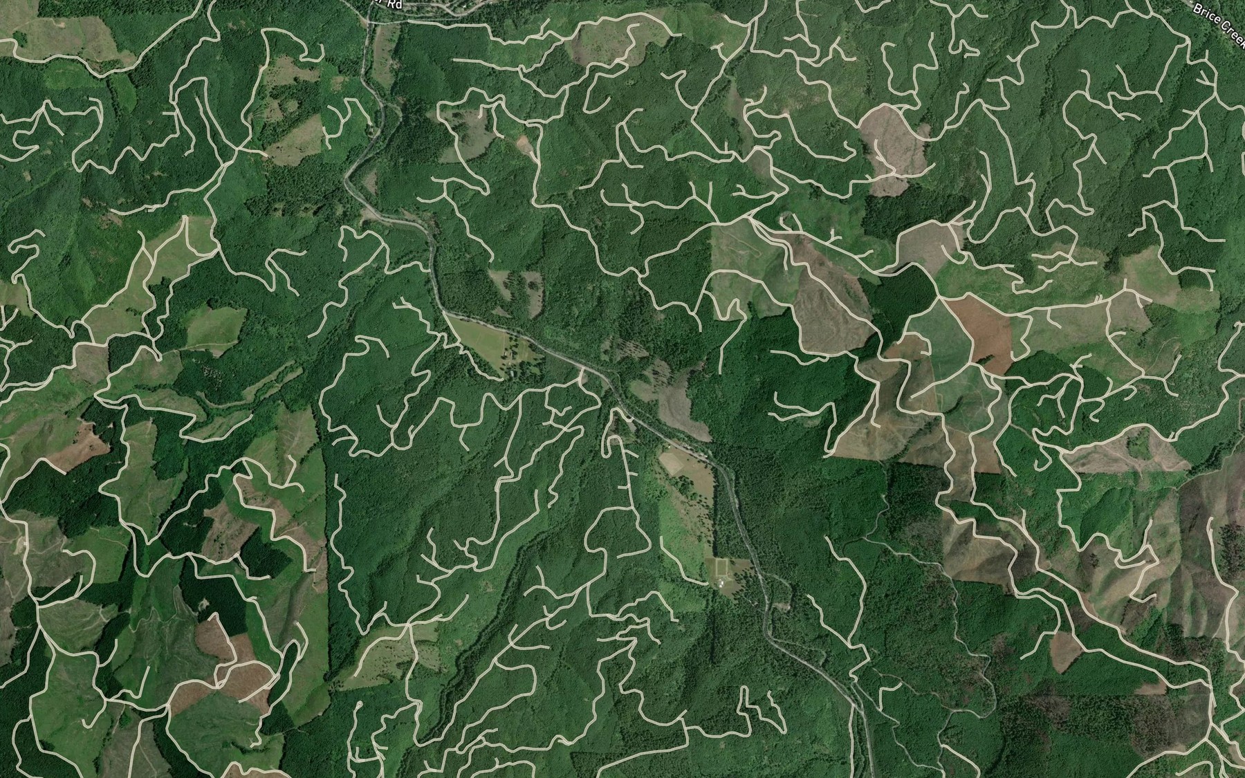Satellite map of the Table Creek