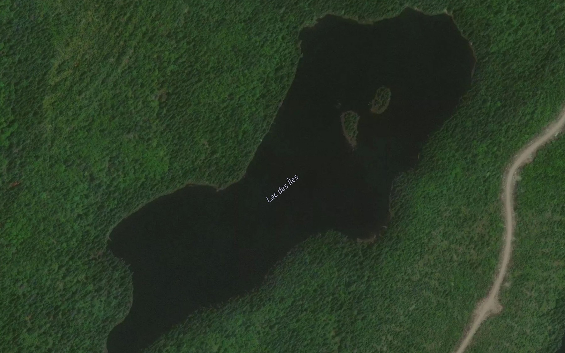 Satellite map of the Lac des Iles