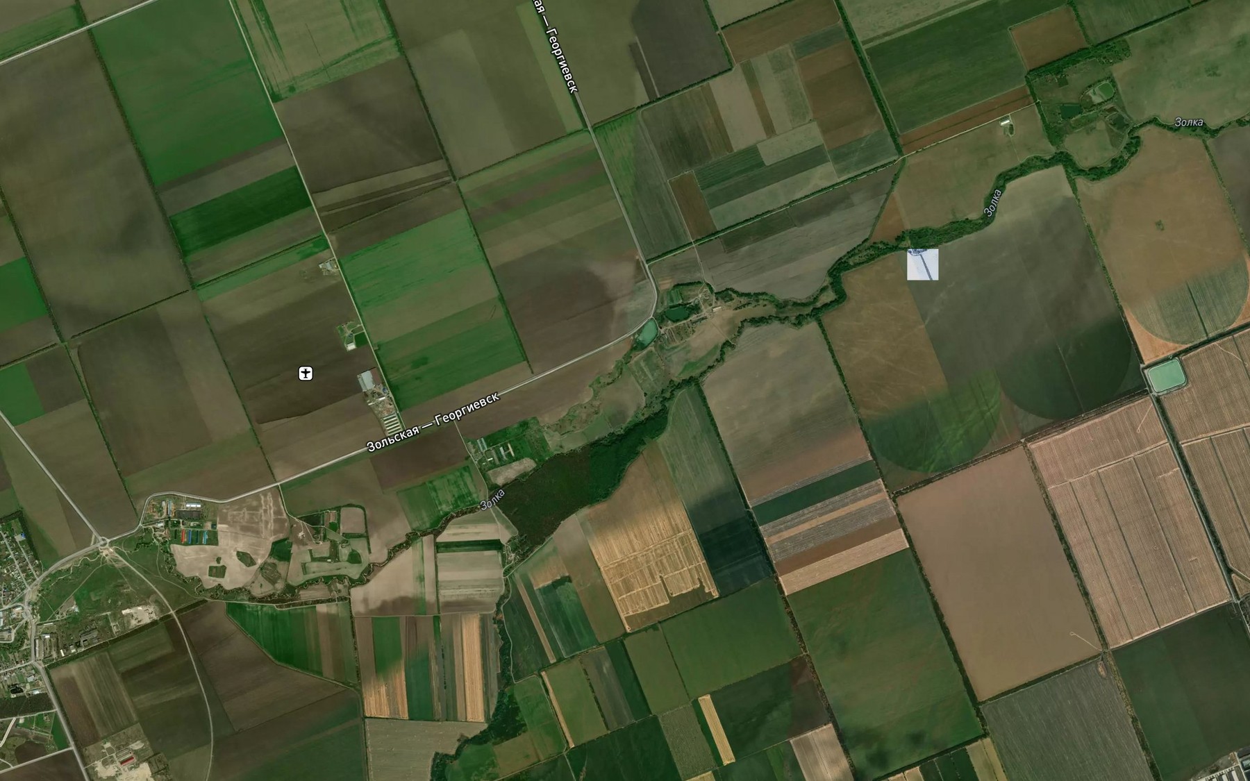 Satellite map of the Mokraya Zolka