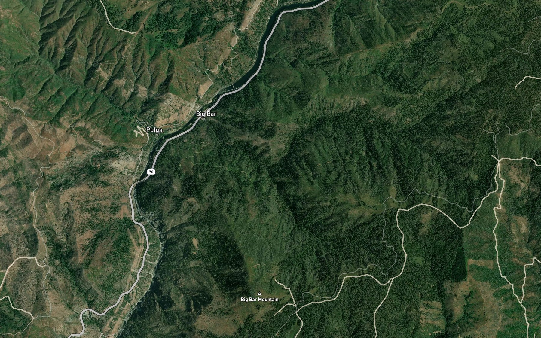 Satellite map of the South Branch Mill Creek