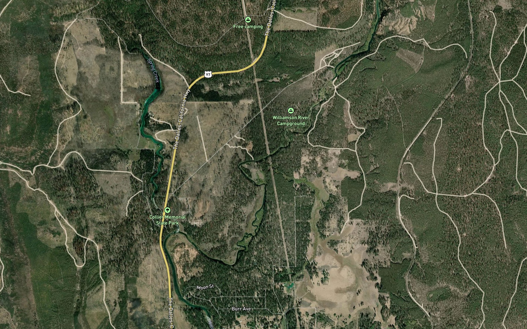 Satellite map of the Larkin Creek