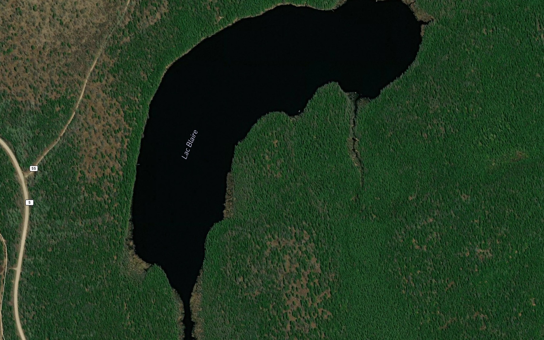 Satellite map of the Lac Blaire