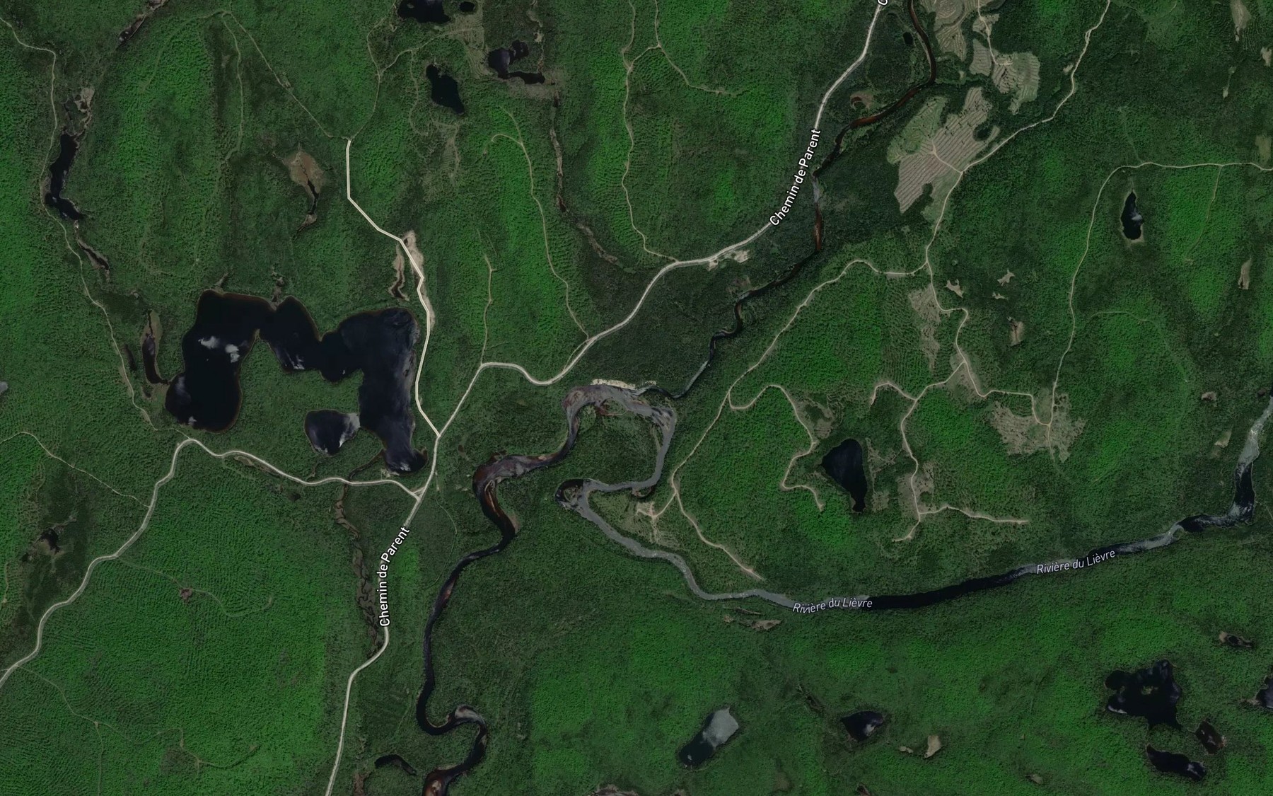 Satellite map of the Riviere Mitchinamecus