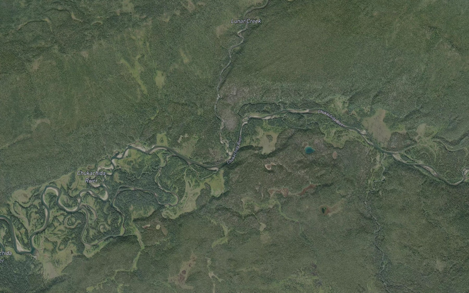Satellite map of the Lunar Creek