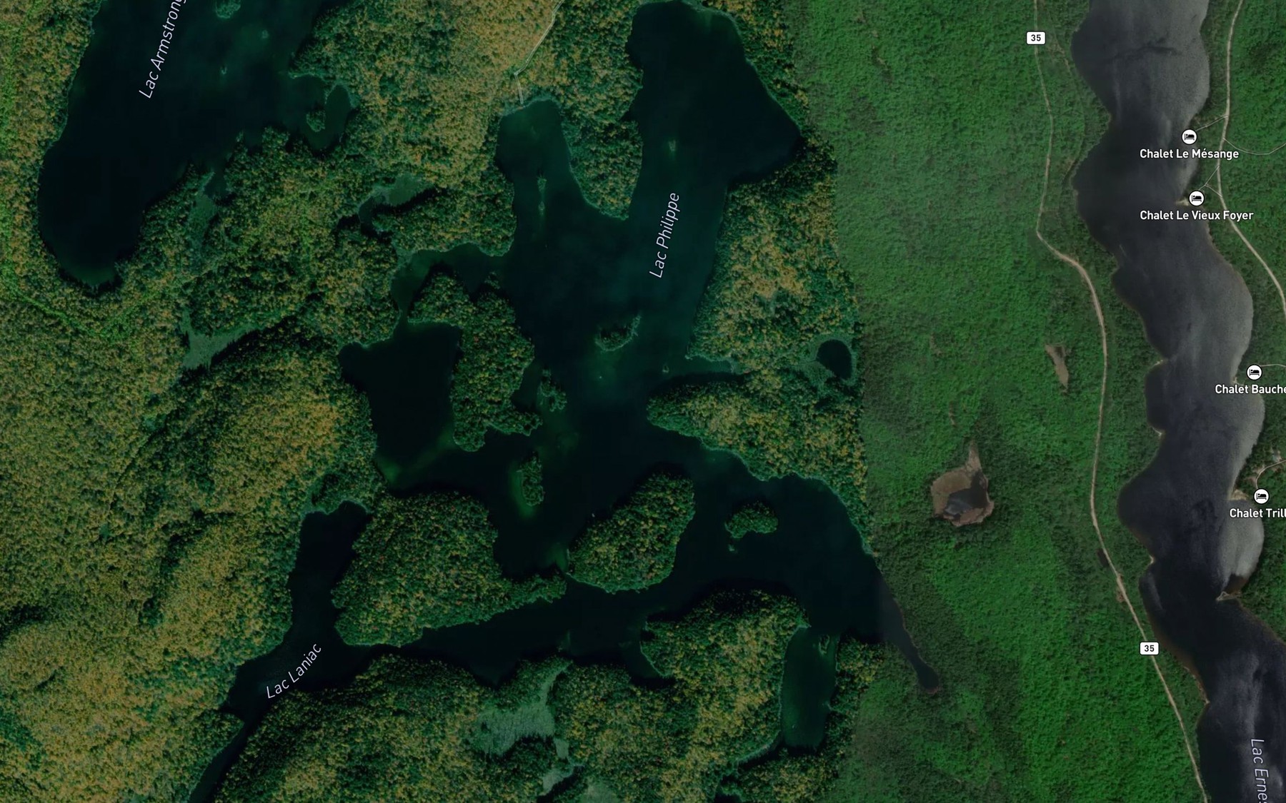 Satellite map of the Lac Philippe