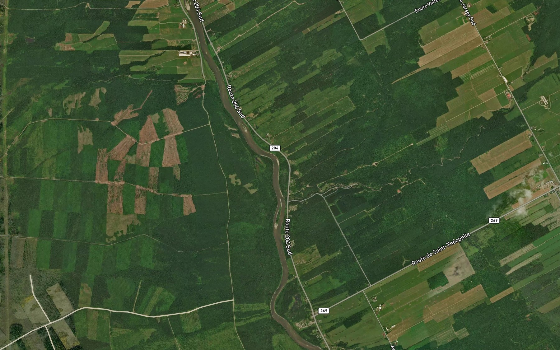 Satellite map of the Ruisseau Jos-Cliche