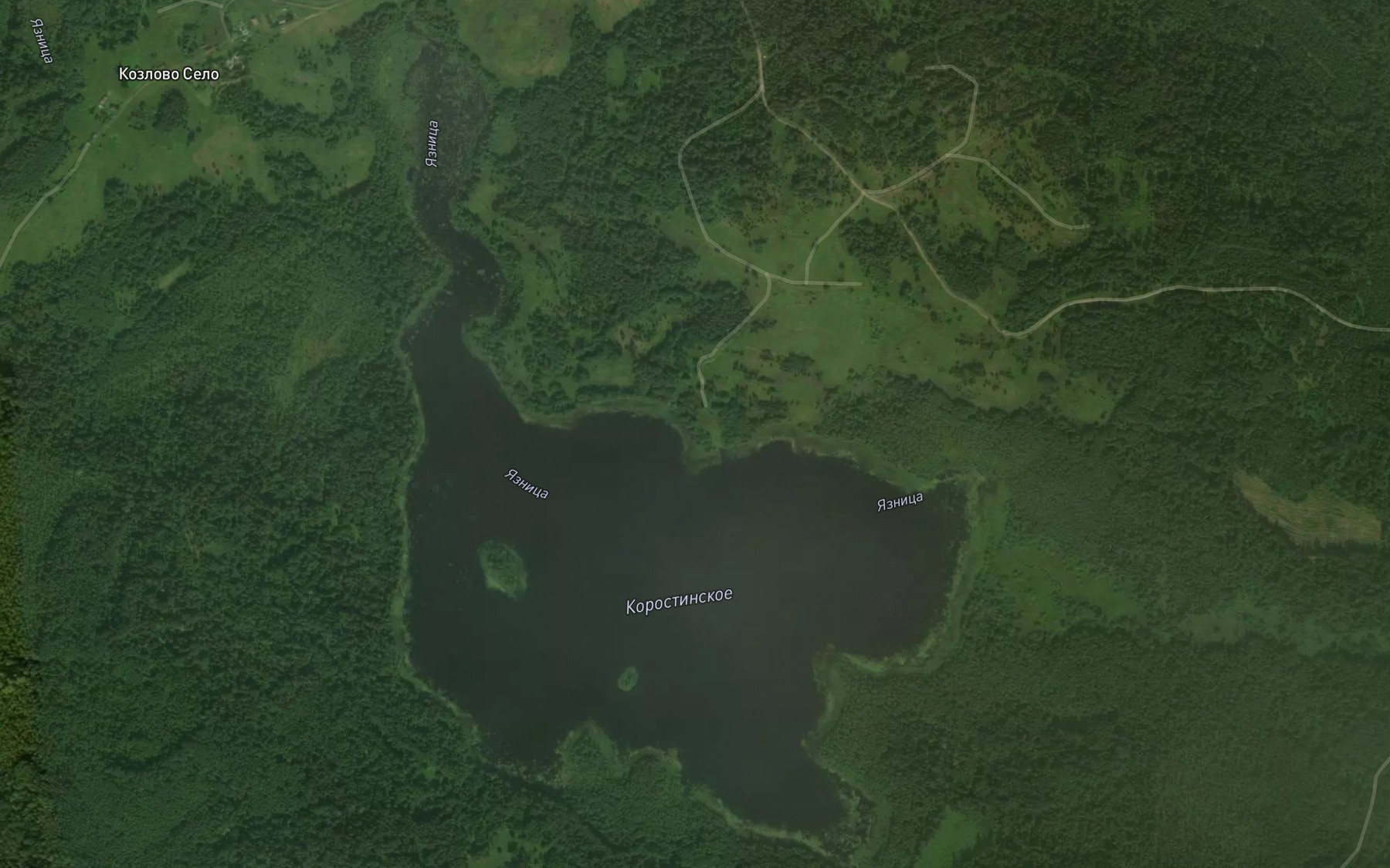 Satellite map of the Ozero Korostinskoye