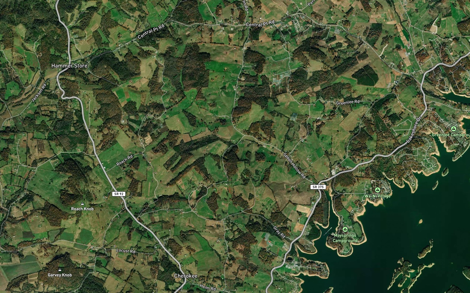 Satellite map of the Phillips Spring
