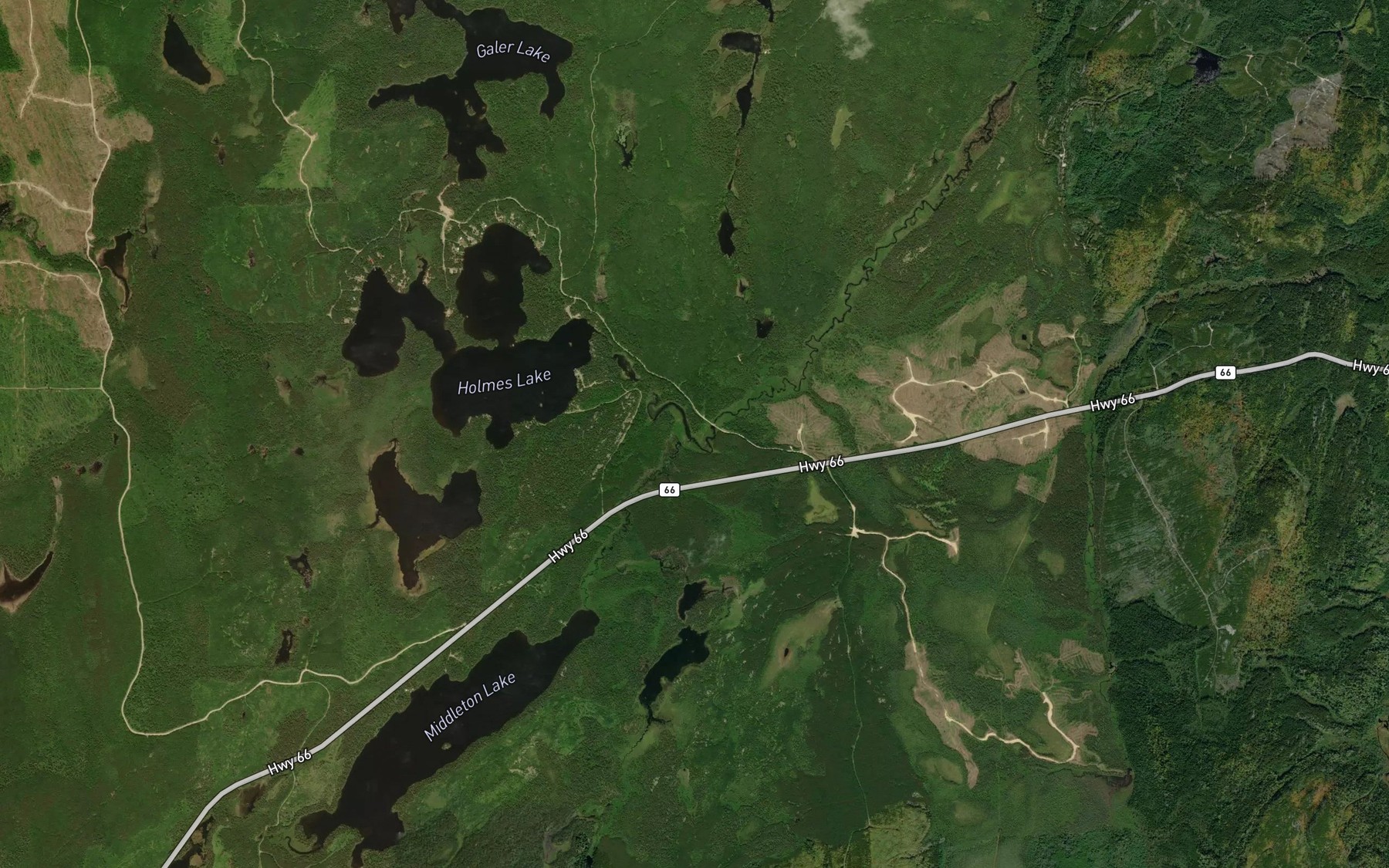 Satellite map of the Holmes Creek