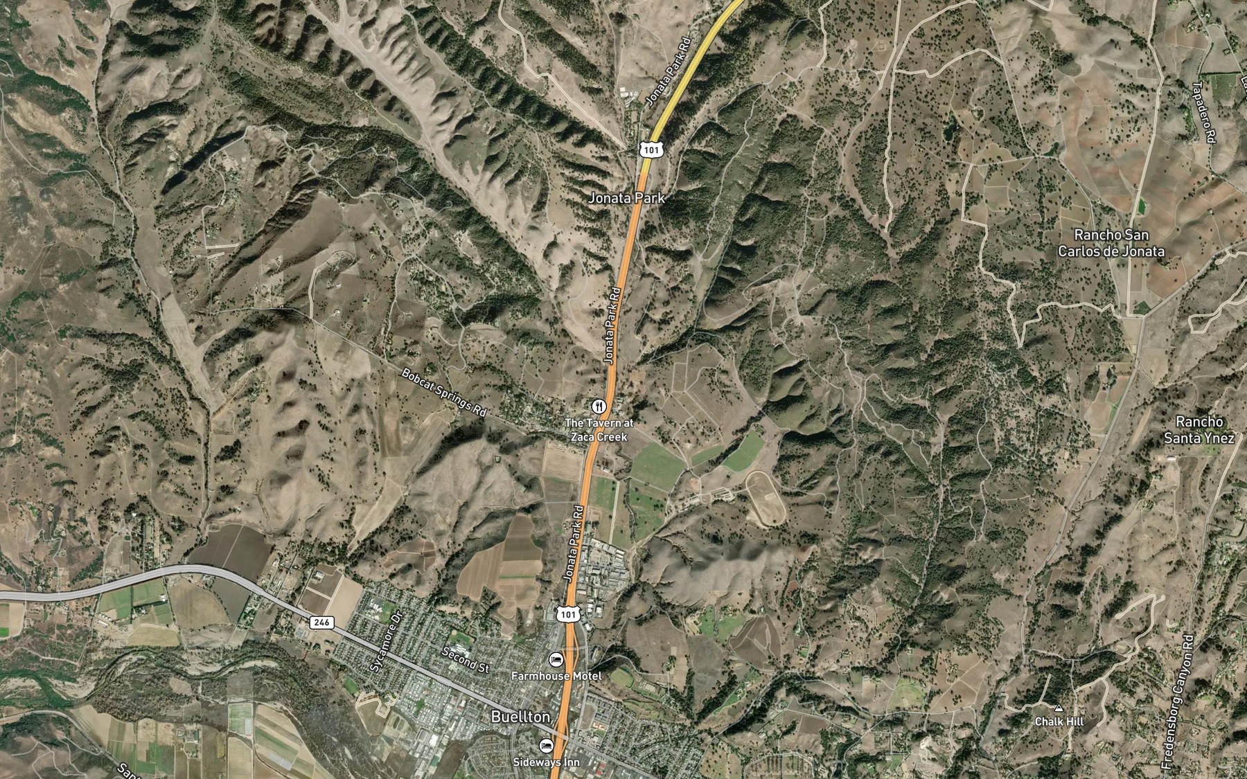 Satellite map of the Dry Creek
