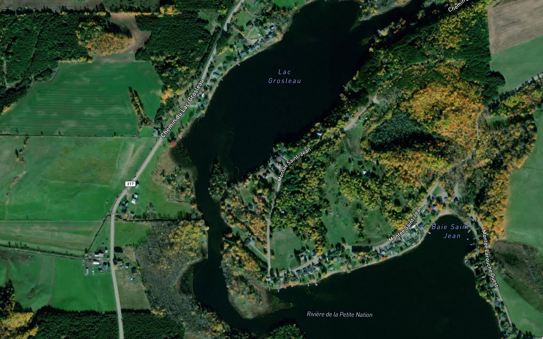 Satellite map of the Lac Grosleau