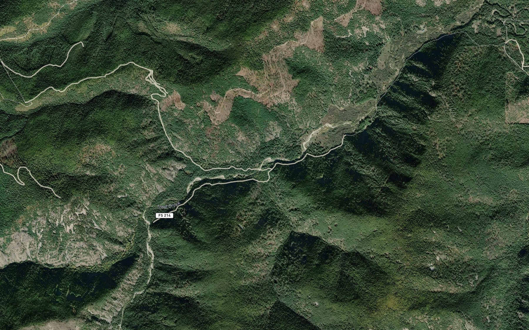 Satellite map of the Wilton Creek
