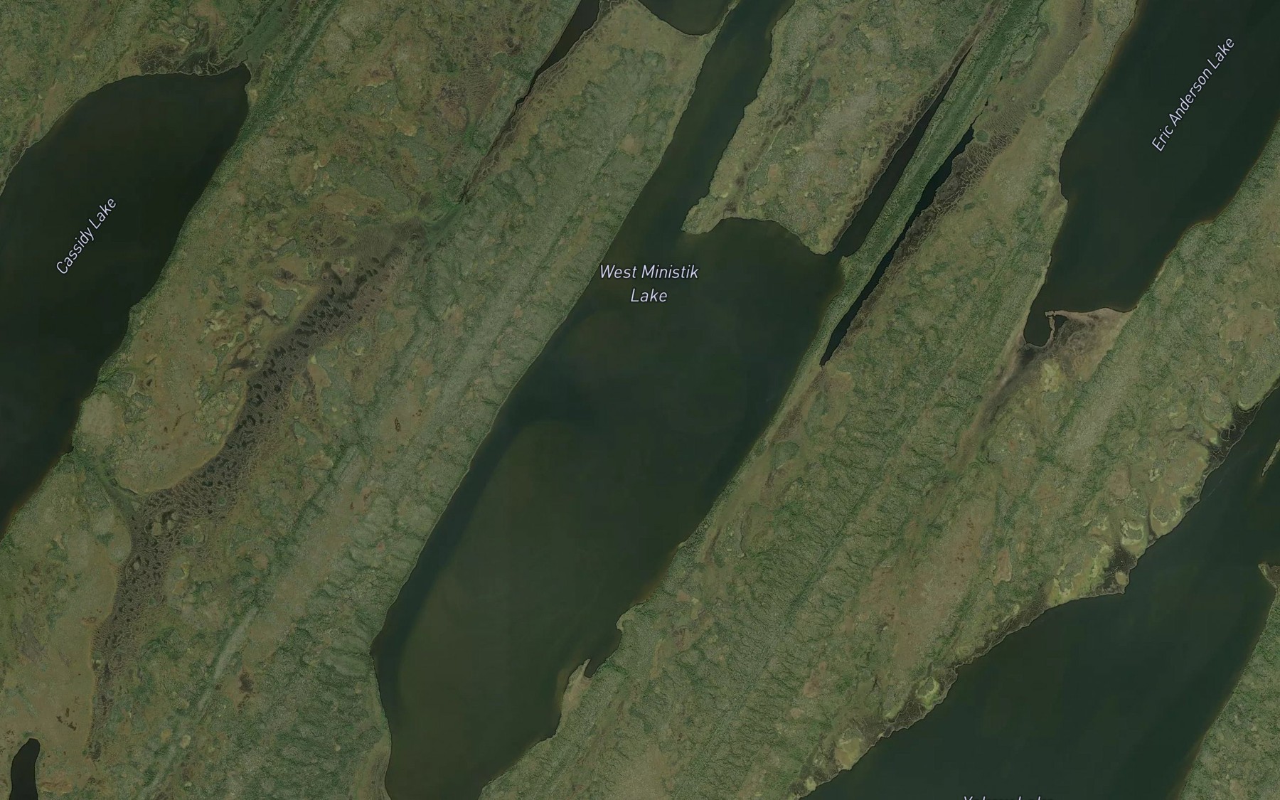 Satellite map of the West Ministik Lake