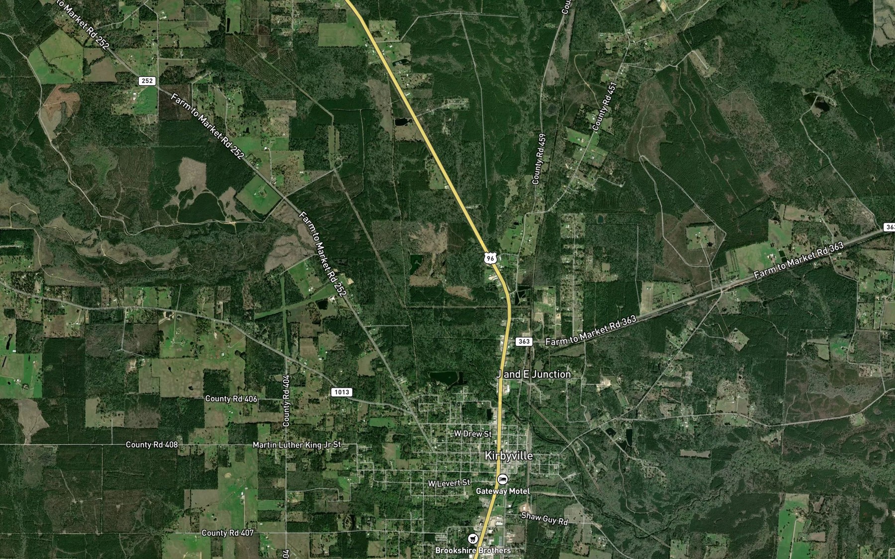 Satellite map of the Davis Creek