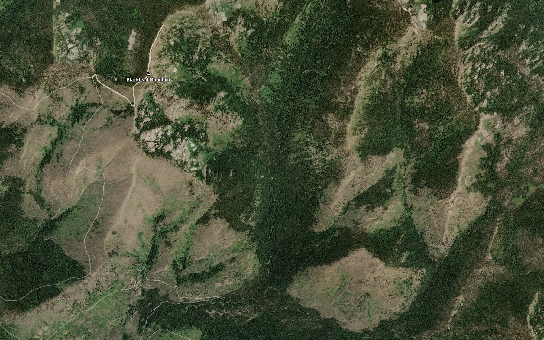 Satellite map of the Billy Rhodes Creek