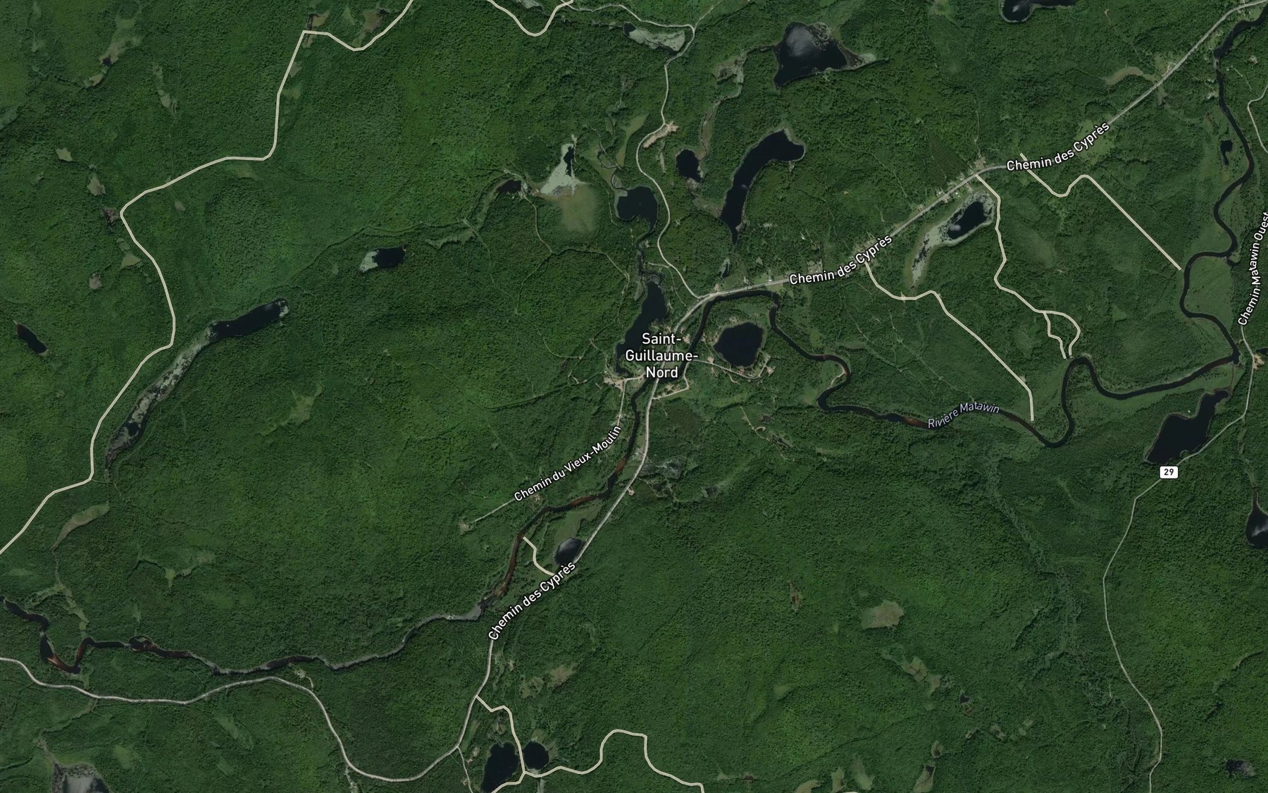 Satellite map of the Ruisseau Lusignan