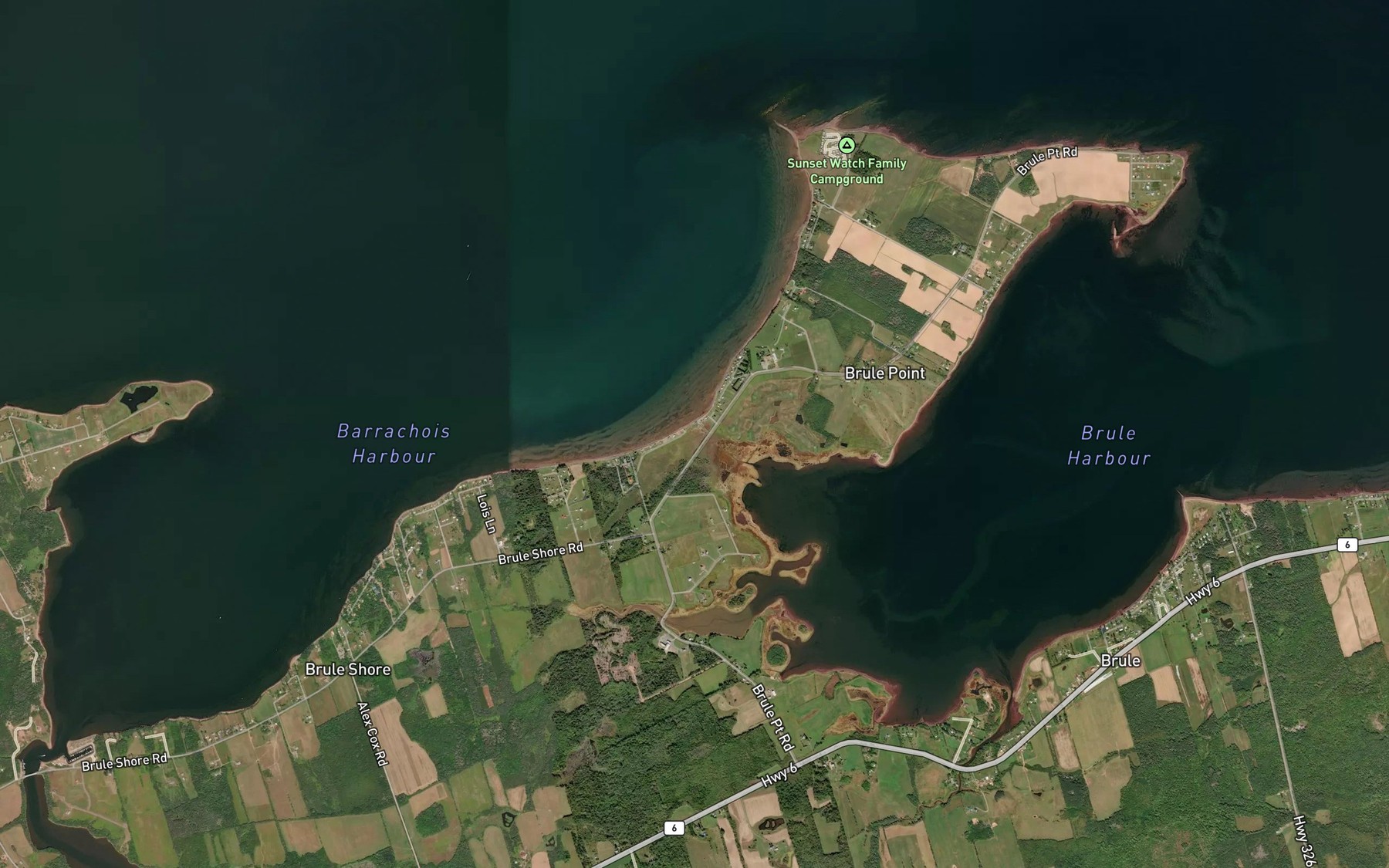 Satellite map of the Reid Creek