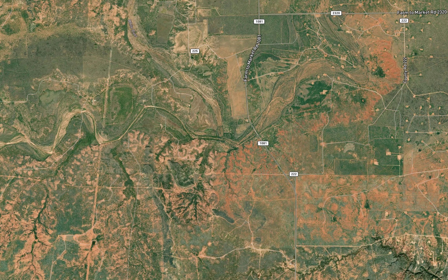 Satellite map of the White River
