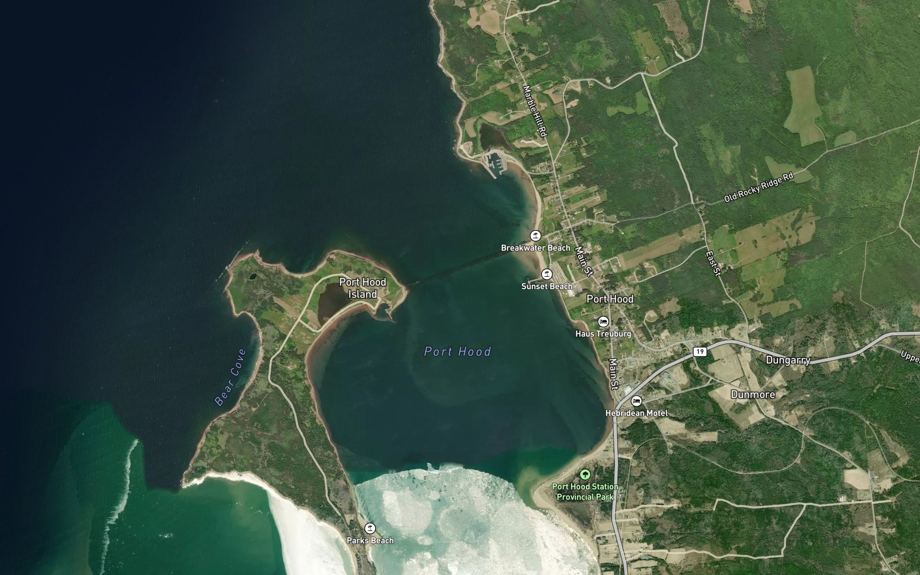 Satellite map of the Smith Cove