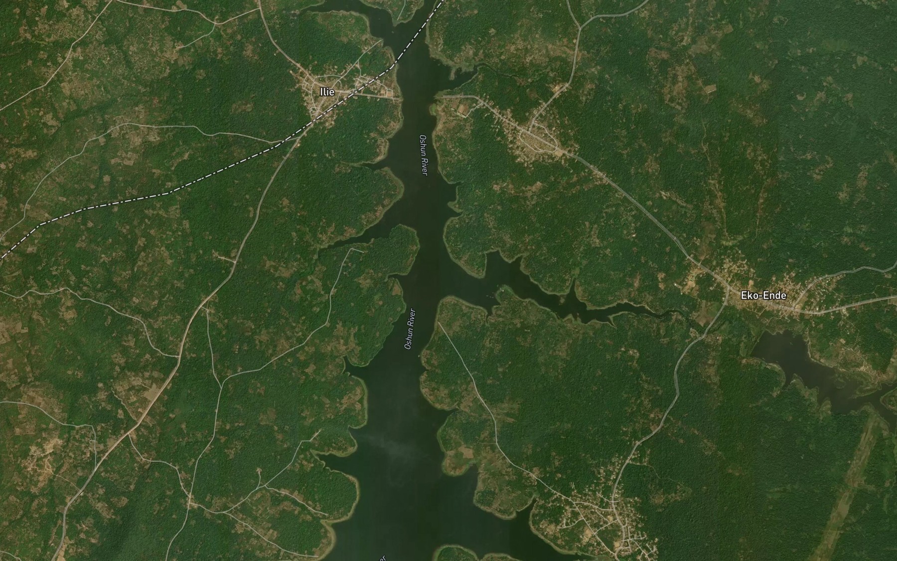 Satellite map of the River Otin