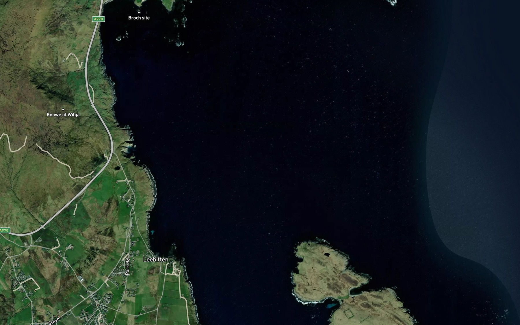 Satellite map of the Wick of Sandsayre