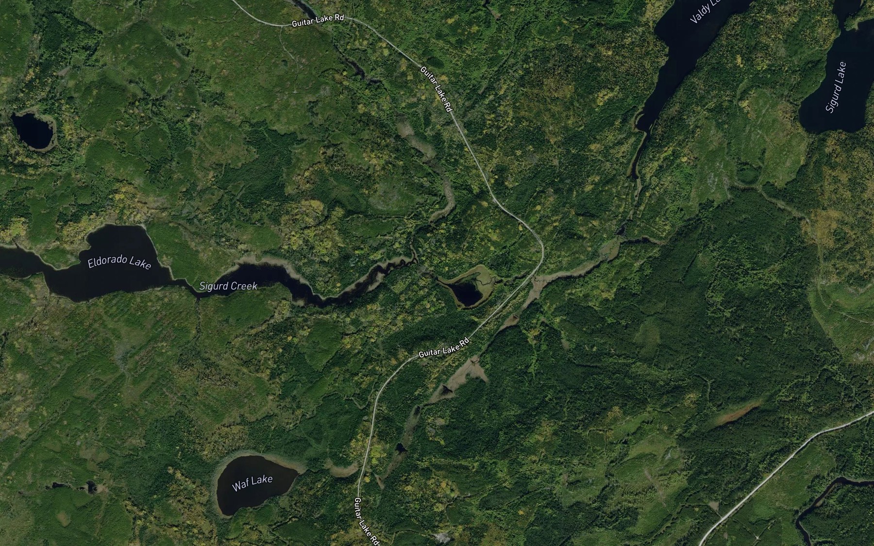 Satellite map of the Lamour Creek