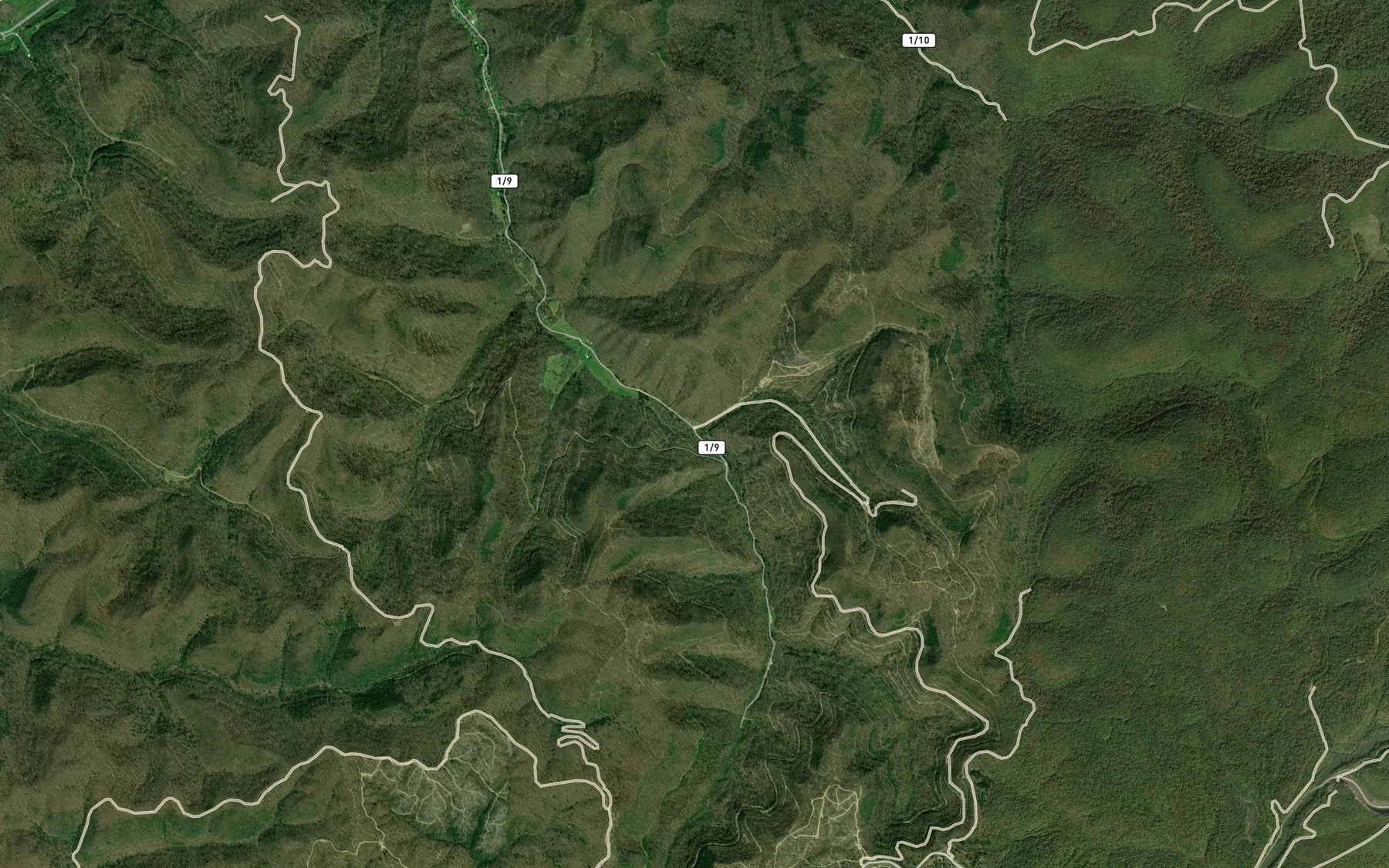 Satellite map of the Rich Fork
