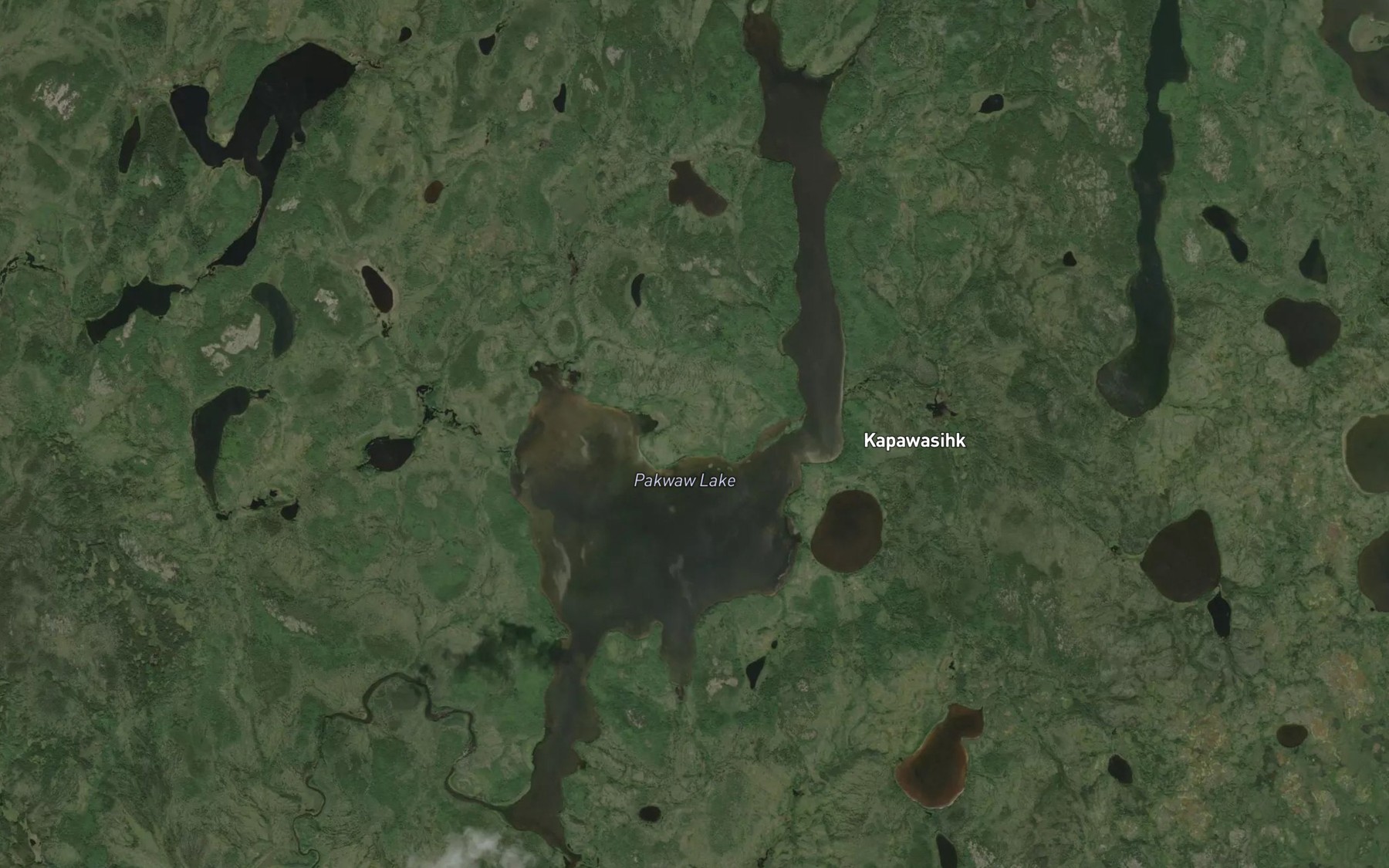 Satellite map of the Pakwaw Lake