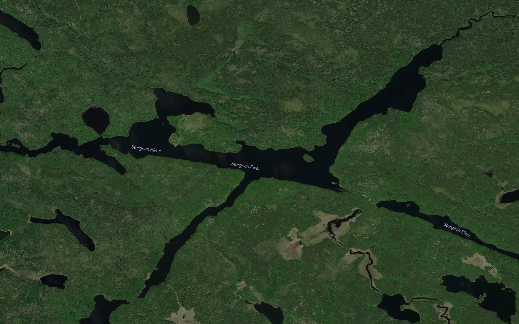 Satellite map of the Lake of Bays River