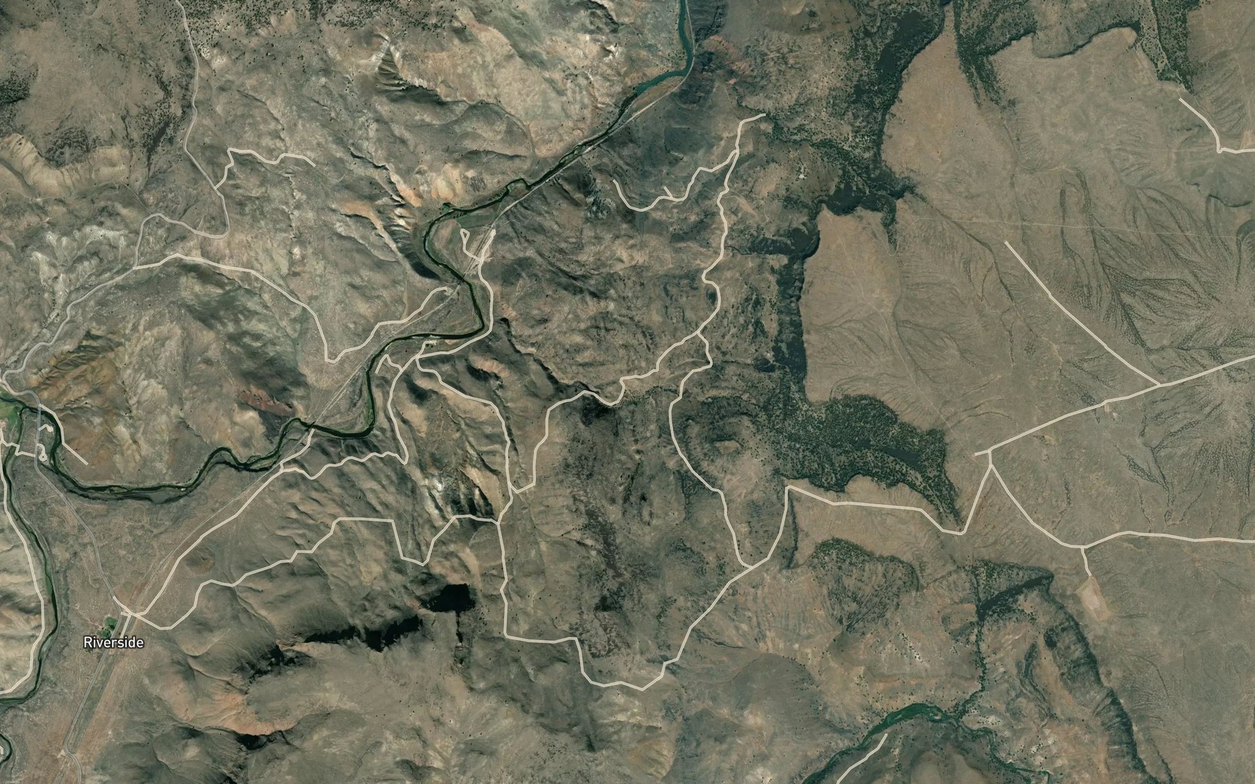 Satellite map of the Juniper Canyon Reservoir