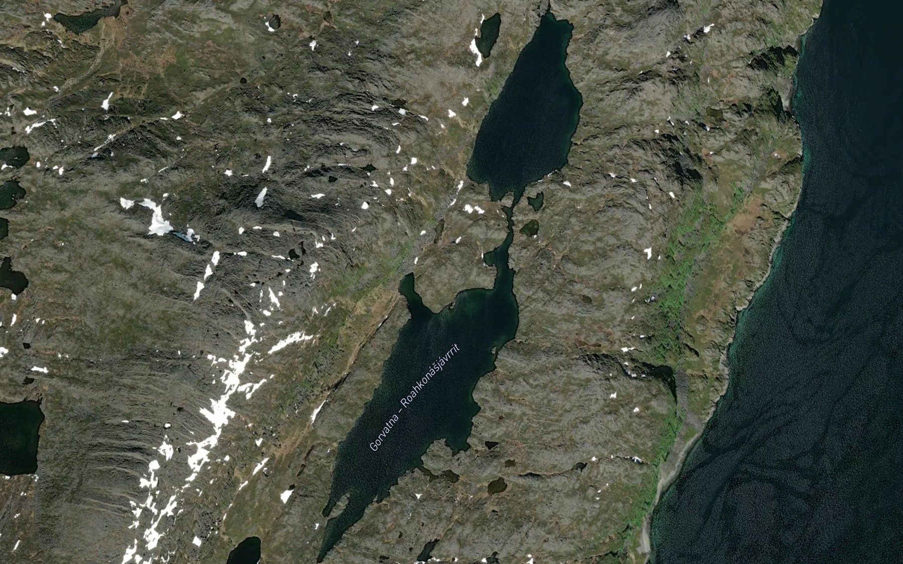 Satellite map of the Roakkunasjavrit