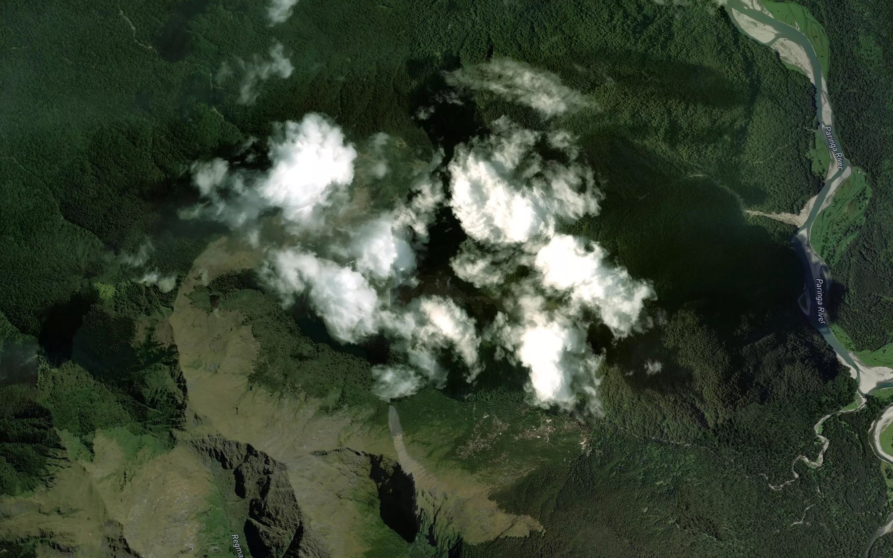 Satellite map of the Stew Creek