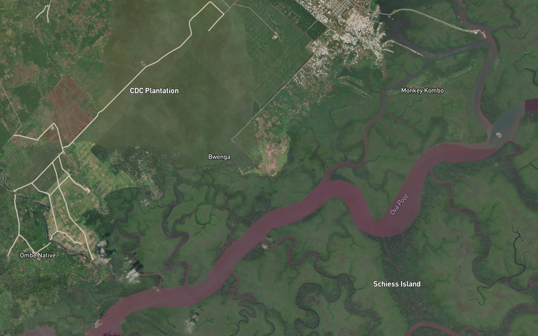 Satellite map of the Benoe