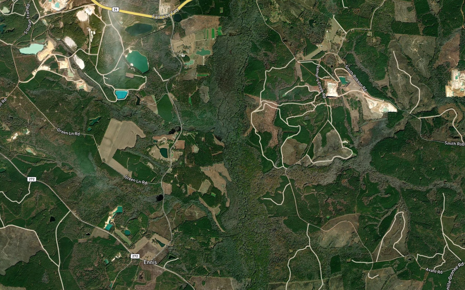 Satellite map of the Panther Run