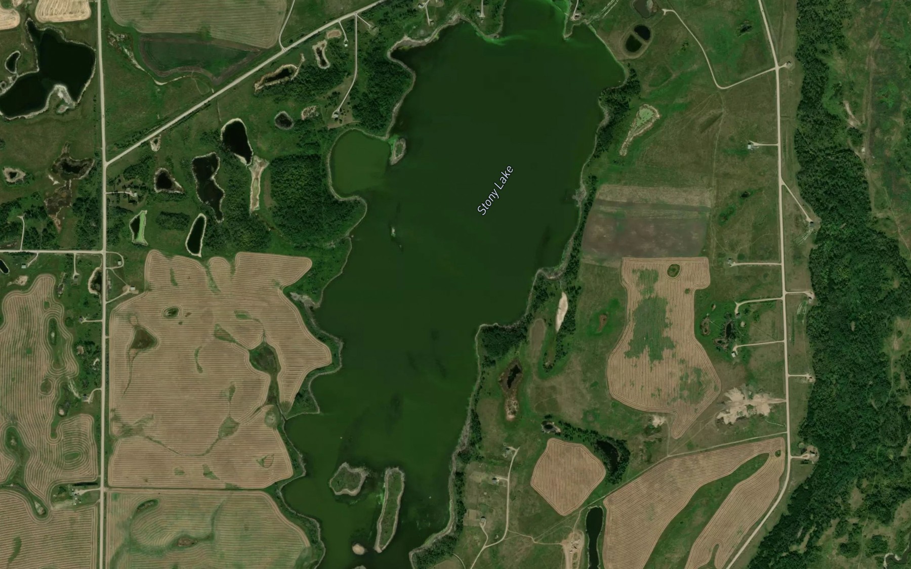 Satellite map of the Stony Lake
