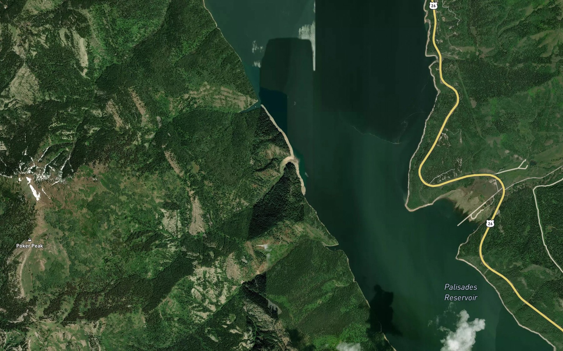 Satellite map of the Big Spring Creek