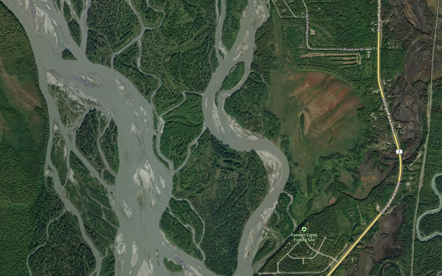 Satellite map of the Chickaloon Bay
