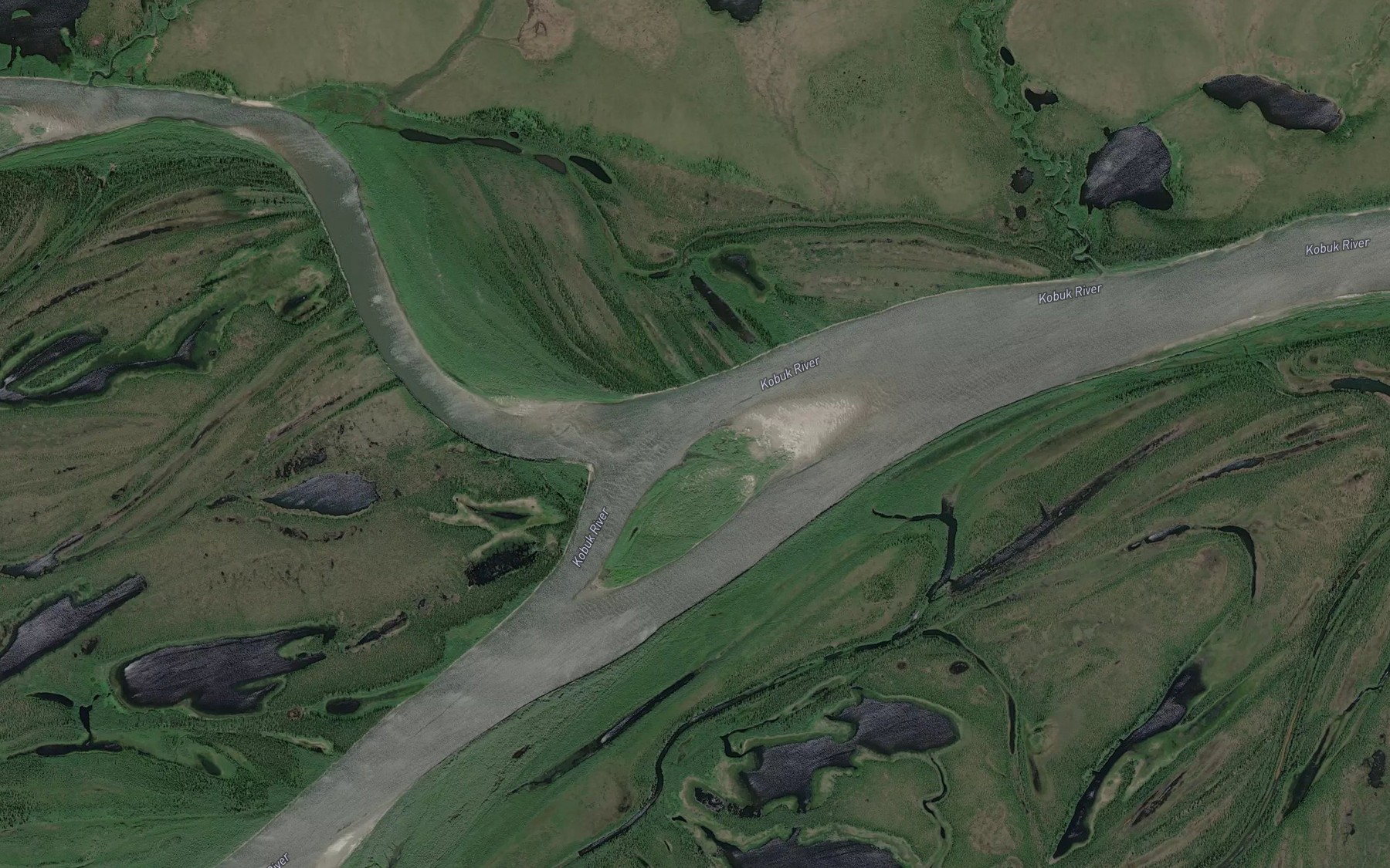 Satellite map of the Kobuk River